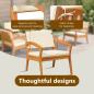 Preview: 5-teiliges Bistro-Set mit Kissen aus Akazienholz