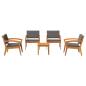 Preview: Bistrogarnitur mit Kissen 5 pcs Braun Polyester