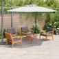 Preview: 5-teiliges Bistro-Set mit Kissen aus solidem Akazienholz