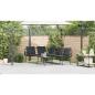 Preview: 2-teiliges Garten-Sofa-Set mit Kissen Schwarz Poly Rattan