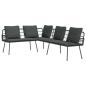 Preview: 4-teiliges Garten-Sofa-Set mit Kissen Schwarz Poly Rattan