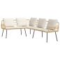 Preview: 4-teilige Garten-Sofa-Garnitur mit Kissen aus natürlichem Poly-Rattan