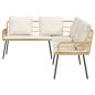 Preview: 4-teilige Garten-Sofa-Garnitur mit Kissen aus natürlichem Poly-Rattan