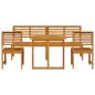 Preview: 5-teiliges Garten-Esszimmer-Set aus massivem Akazienholz