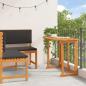 Preview: 2-teiliges Garten-Esszimmer-Set mit Kissen aus massivem Akazienholz