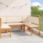 Preview: ARDEBO.de - 5-teiliges Gartenbank-Set mit Kissen aus massivem Akazienholz