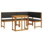 Preview: 3-teiliges Garten Bistro Set mit Kissen aus massivem Akazienholz