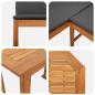 Preview: 3-teiliges Garten Bistro Set mit Kissen aus massivem Akazienholz