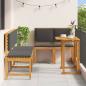 Preview: 5-teiliges Garten-Esszimmer-Set mit Kissen aus Akazienholz
