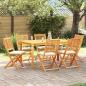 Preview: Faltbare Gartenstühle mit weißen Kissen 6 Stück Massivholz Akazie