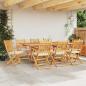 Preview: Faltbare Gartenstühle mit weißen Kissen 8 Stück aus massiven Akazienholz