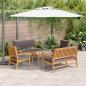 Preview: ARDEBO.de - 5-teiliges Garten-Sofa-Set mit Kissen aus massivem Akazienholz