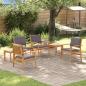 Preview: 6-teiliges Garten-Esszimmer-Set mit Kissen aus massivem Akazienholz