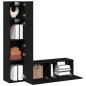 Preview: 3-teiliges Wand-Montage TV-Schrank Set Schwarz Eichenholz Spanplatte