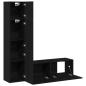 Preview: 3-teiliges Wand-Montage TV-Schrank Set Schwarz Eichenholz Spanplatte