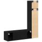 Preview: 3-teiliges Wand-Montage TV-Schrank Set Schwarz Eichenholz Spanplatte