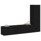 Preview: 3-teiliges Wand-Montage TV-Schrank Set Schwarz Eichenholz Spanplatte