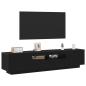 Preview: TV-Schrank mit LED-Lichtern, Schwarz, Eiche, 180x35x40 cm, Holzwerkstoff
