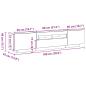 Preview: TV-Schrank mit LED-Lichtern, Schwarz, Eiche, 180x35x40 cm, Holzwerkstoff