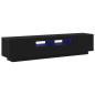 Preview: TV-Schrank mit LED-Lichtern, Schwarz, Eiche, 180x35x40 cm, Holzwerkstoff