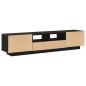 Preview: TV-Schrank mit LED-Lichtern, Schwarz, Eiche, 180x35x40 cm, Holzwerkstoff