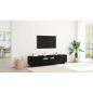 Preview: TV-Schrank mit LED-Lichtern, Schwarz, Eiche, 180x35x40 cm, Holzwerkstoff