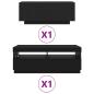 Preview: TV-Schrank mit LED-Licht in Schwarz und Eiche 200x35x40 cm aus Holzwerkstoff
