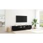 Preview: TV-Schrank mit LED-Licht in Schwarz und Eiche 200x35x40 cm aus Holzwerkstoff