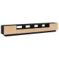 Preview: TV-Schrank mit LED-Leuchten, schwarz, Eiche, 260x35x40 cm, Holzwerkstoff