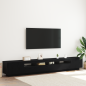 Preview: TV-Schrank mit LED-Leuchten, schwarz, Eiche, 260x35x40 cm, Holzwerkstoff