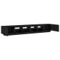Preview: TV-Schrank mit LED-Leuchten, schwarz, Eiche, 260x35x40 cm, Holzwerkstoff