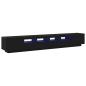Preview: TV-Schrank mit LED-Leuchten, schwarz, Eiche, 260x35x40 cm, Holzwerkstoff