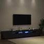 Preview: TV-Schrank mit LED-Leuchten, schwarz, Eiche, 260x35x40 cm, Holzwerkstoff