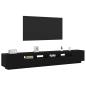 Preview: TV-Schrank mit LED-Leuchten, schwarz, Eiche, 260x35x40 cm, Holzwerkstoff