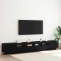 Preview: TV-Schrank mit LED-Leuchten, schwarz, Eiche, 260x35x40 cm, Holzwerkstoff