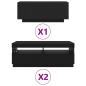 Preview: TV-Schrank mit LED-Lichtern in Schwarz und Eiche, 300x35x40 cm, Holzwerkstoff