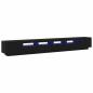 Preview: TV-Schrank mit LED-Lichtern in Schwarz und Eiche, 300x35x40 cm, Holzwerkstoff