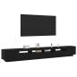 Preview: TV-Schrank mit LED-Lichtern in Schwarz und Eiche, 300x35x40 cm, Holzwerkstoff