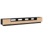 Preview: TV-Schrank mit LED-Lichtern in Schwarz und Eiche, 300x35x40 cm, Holzwerkstoff