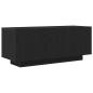 Preview: TV-Schrank mit LED-Lichtern in Schwarz und Eiche, 300x35x40 cm, Holzwerkstoff
