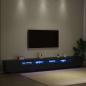 Preview: TV-Schrank mit LED-Lichtern in Schwarz und Eiche, 300x35x40 cm, Holzwerkstoff