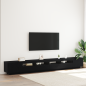 Preview: TV-Schrank mit LED-Lichtern in Schwarz und Eiche, 300x35x40 cm, Holzwerkstoff