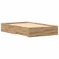 Preview: Bettgestell mit Schubladen Artisan Eiche 120x200 cm Holzwerkstoff