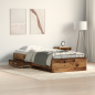 Preview: Bettrahmen mit Schubladen Altholz 90 x 200 cm Holzwerkstoff