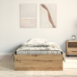 Preview: Bettgestell Artisan Eiche 90x190 cm aus Holzwerkstoff