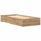 Preview: Bettgestell Artisan Eiche 90x190 cm aus Holzwerkstoff