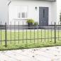 Preview: Gartenzaun mit Spitze Grau 3,4x0,6 m aus Stahl