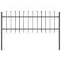 Preview: Gartenzaun mit Spitze Grau 3,4x0,6 m aus Stahl