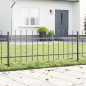Preview: Gartenzaun mit Spitze Grau 3,4x0,6 m aus Stahl