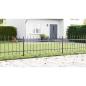 Preview: Gartenzaun mit Spitze Grau 3,4x0,6 m aus Stahl
